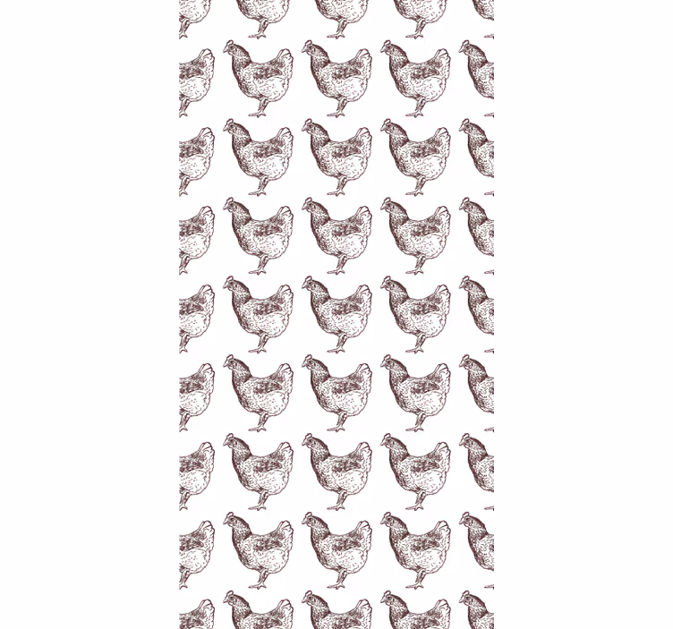 Wallpaper childrens room with original chicken design - TenStickers