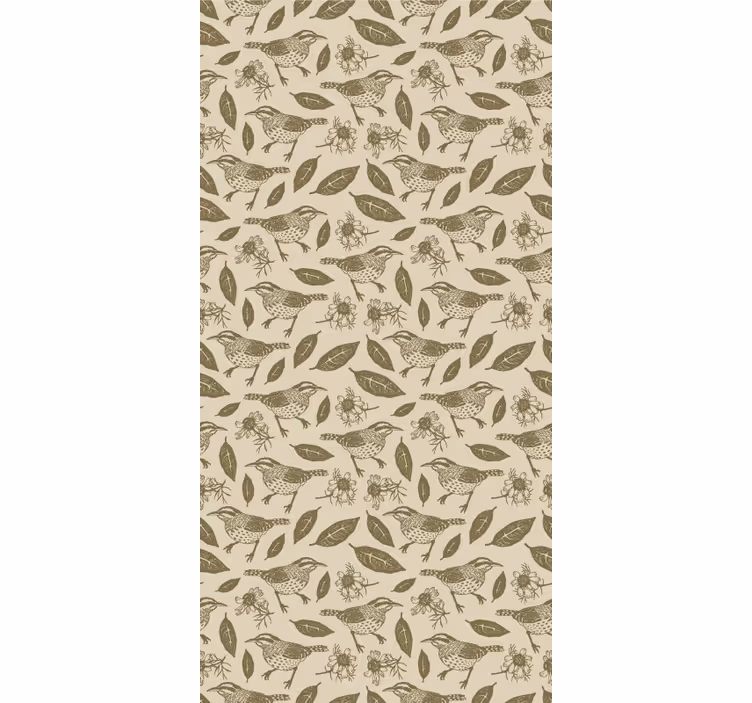 Wallpaper childrens room birds in nature and plants - TenStickers