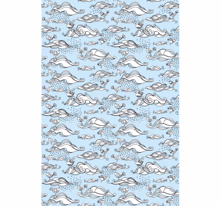 Wallpaper childrens room maritime wildlife scene - TenStickers