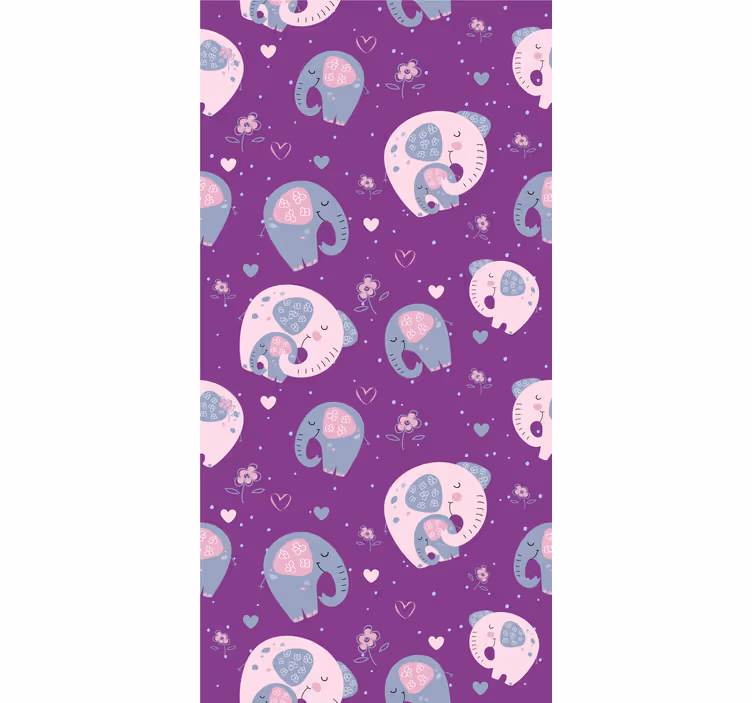 Wallpaper childrens room cute elephant design - TenStickers