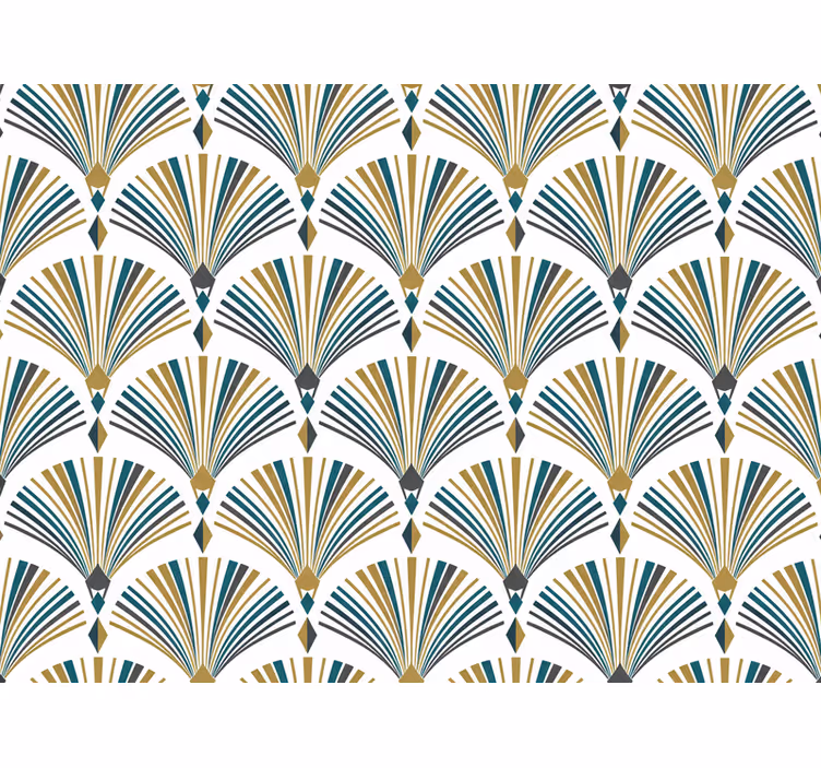 Living area wallpaper vintage gatsby fan mural - TenStickers