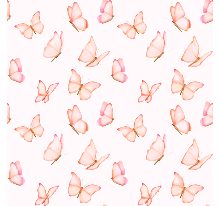 Butterflies wallpaper in pink pattern - TenStickers