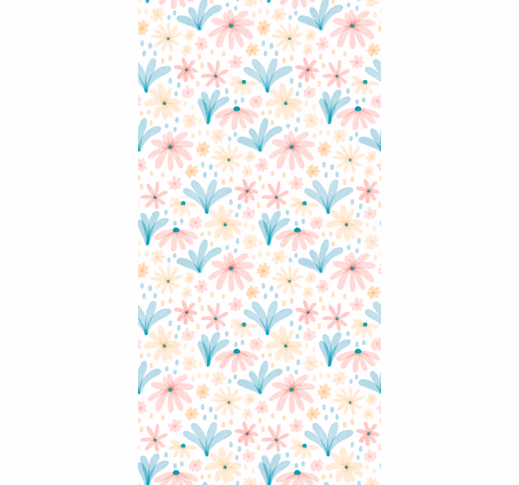 Hallway wallpaper floral daisies design - TenStickers
