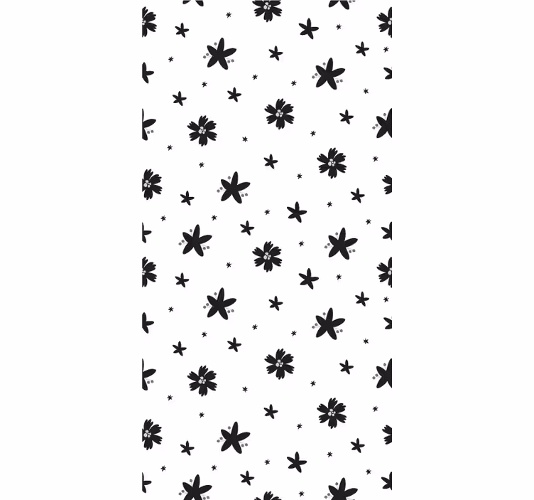 Hallway wallpaper black and white pattern - TenStickers