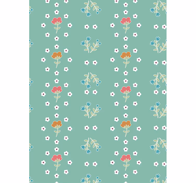Hallway wallpaper in turquoise theme composition - TenStickers