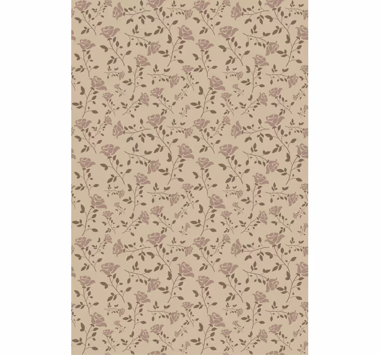 Hallway wallpaper with delicate botanical design - TenStickers