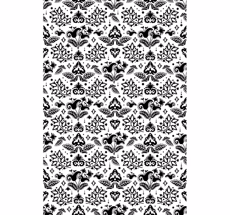 Hallway wallpaper with graceful floral design - TenStickers