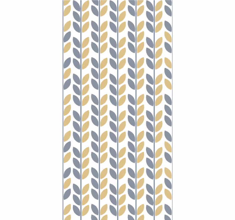 Nordic wallpaper grey and yellow vertical leaves - TenStickers