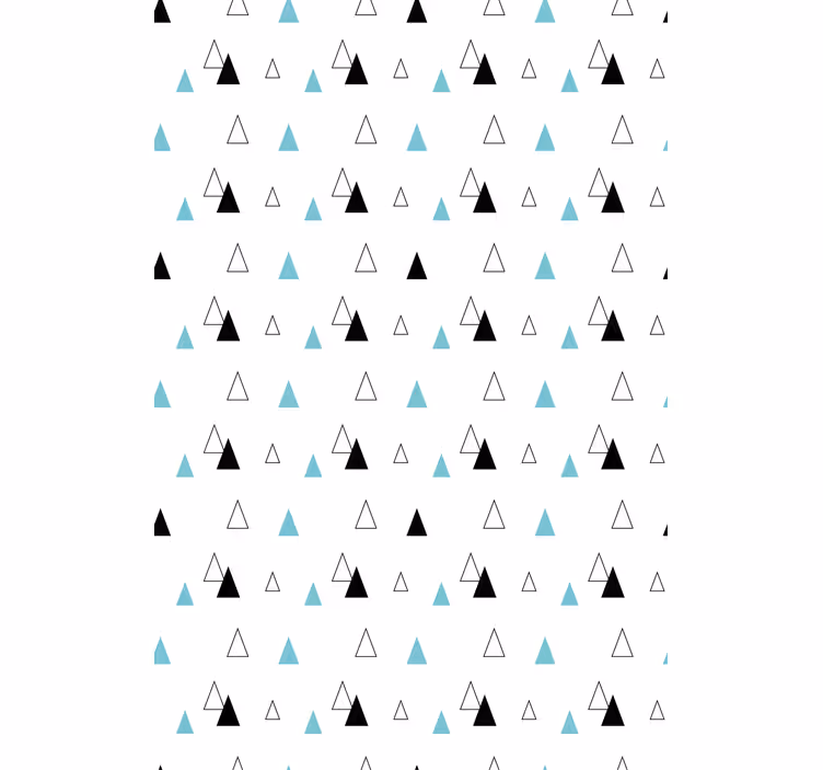 Nordic wallpaper in black, grey, and blue triangles - TenStickers