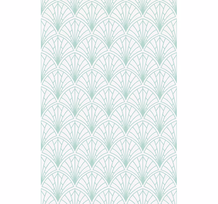 Nordic wallpaper light aquamarine leaves on white - TenStickers