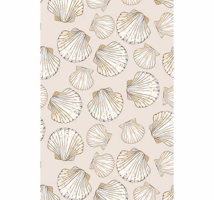 Living area wallpaper seashell design - TenStickers
