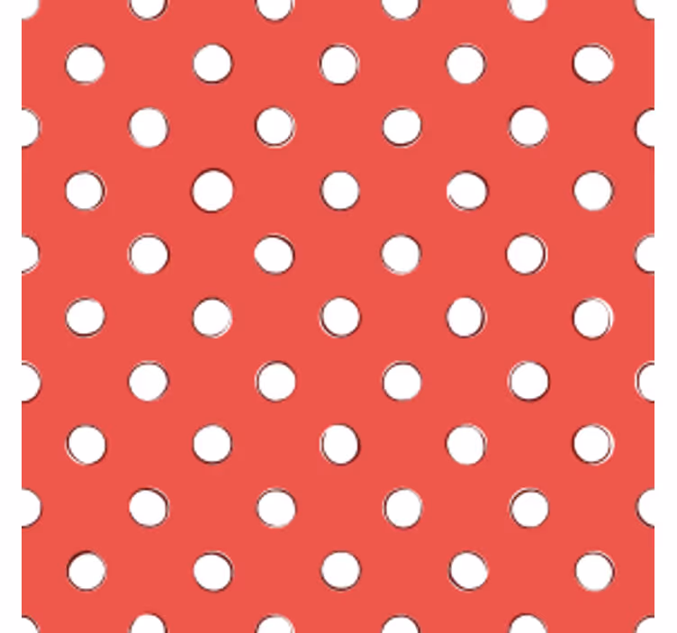 Retro wallpaper white polka dots on red background - TenStickers