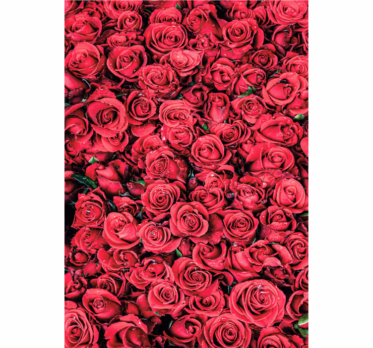 Flowers wallpaper featuring red flowers on texture - TenStickers