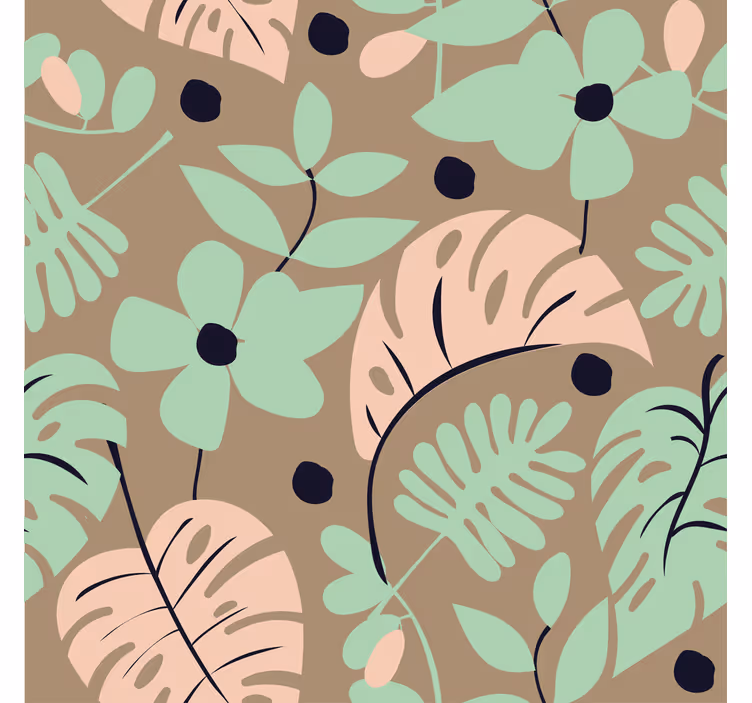 Flowers wallpaper featuring pastel monstera blooms - TenStickers