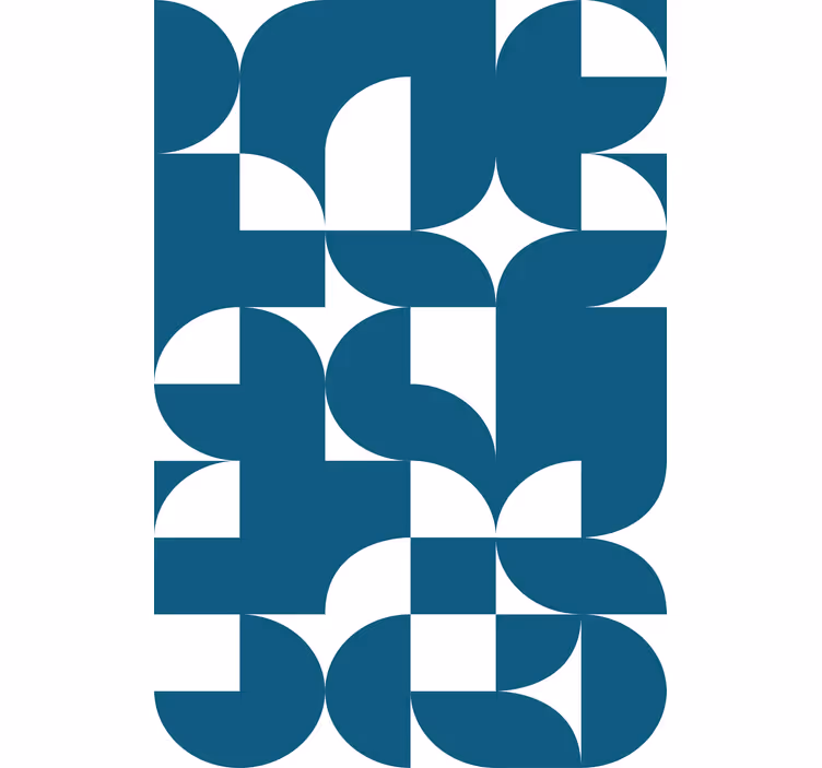 Wallpaper geometric blue circle geometric pattern - TenStickers
