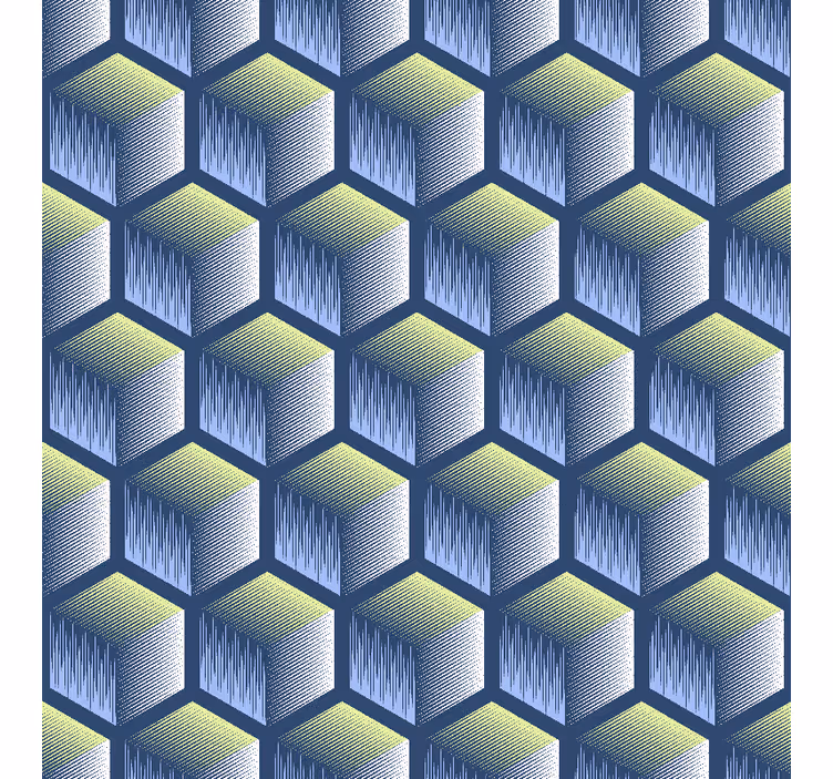 Wallpaper geometric hexagonal cube design - TenStickers