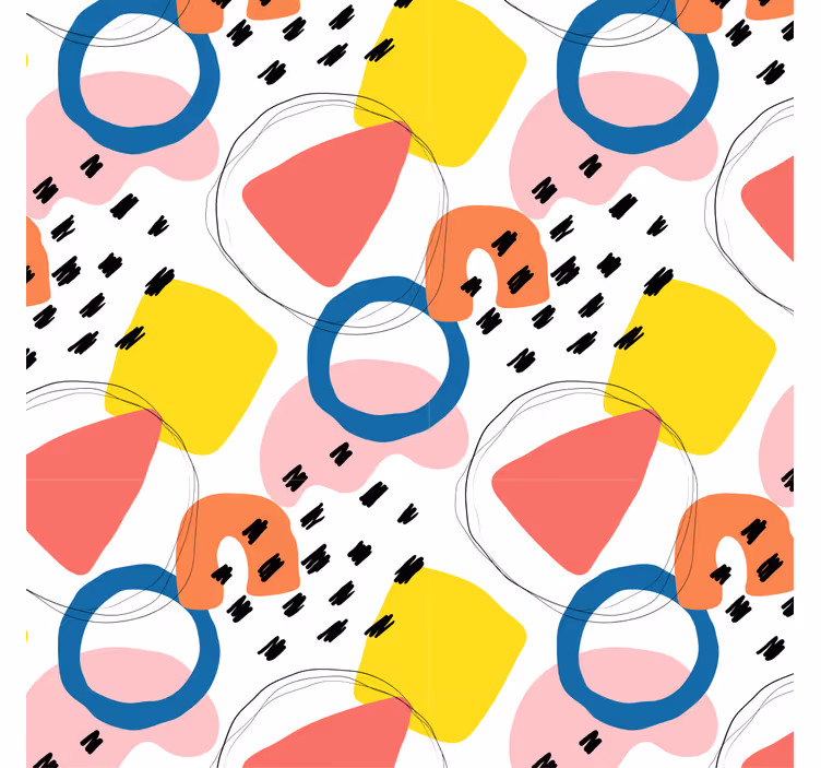 Retro wallpaper with geometric pattern art - TenStickers
