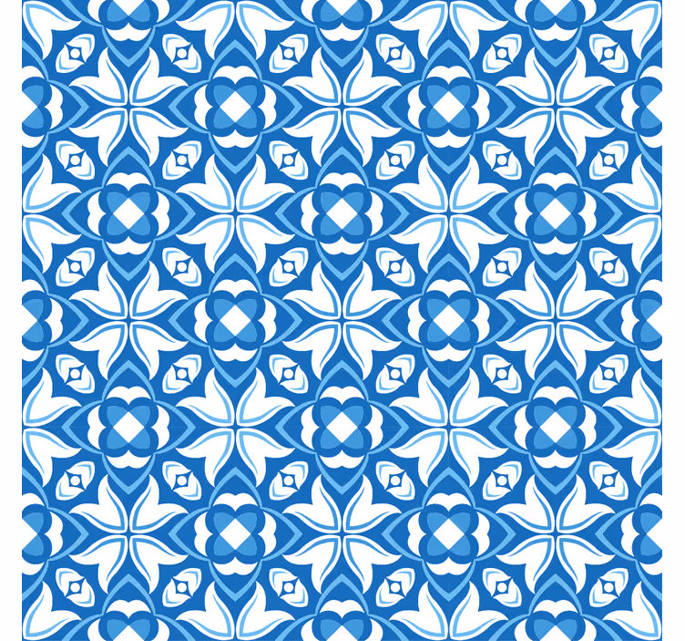 Retro wallpaper modern blue vase hampton style - TenStickers