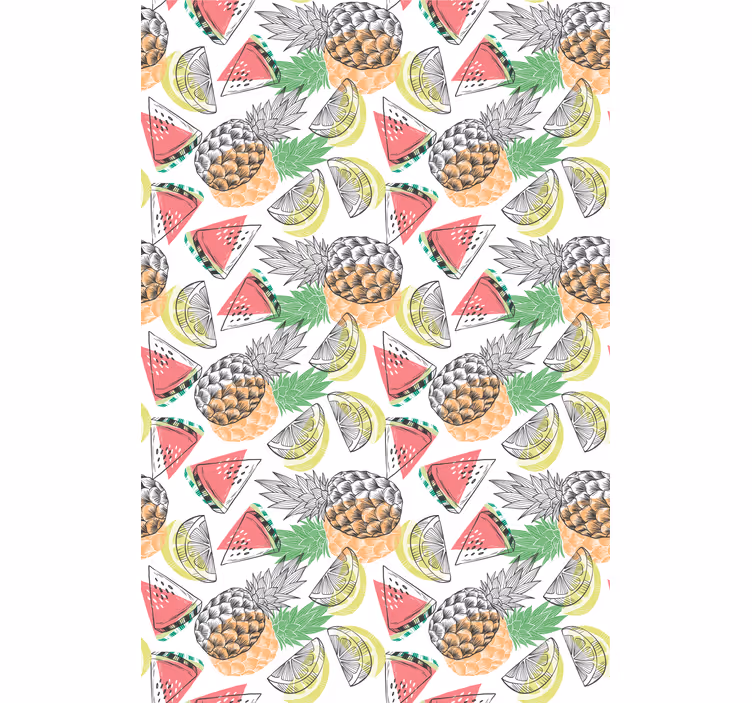 Contemporary wallpaper summer fruit vibrant design - TenStickers