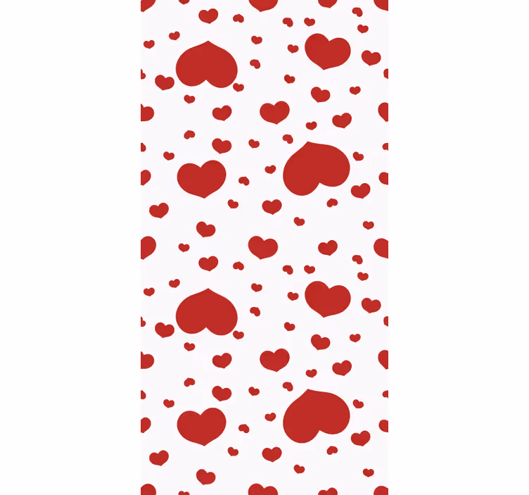 Contemporary wallpaper with small and large hearts - TenStickers