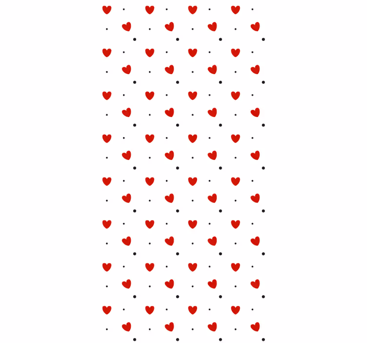 Contemporary wallpaper with hearts and dots pattern - TenStickers