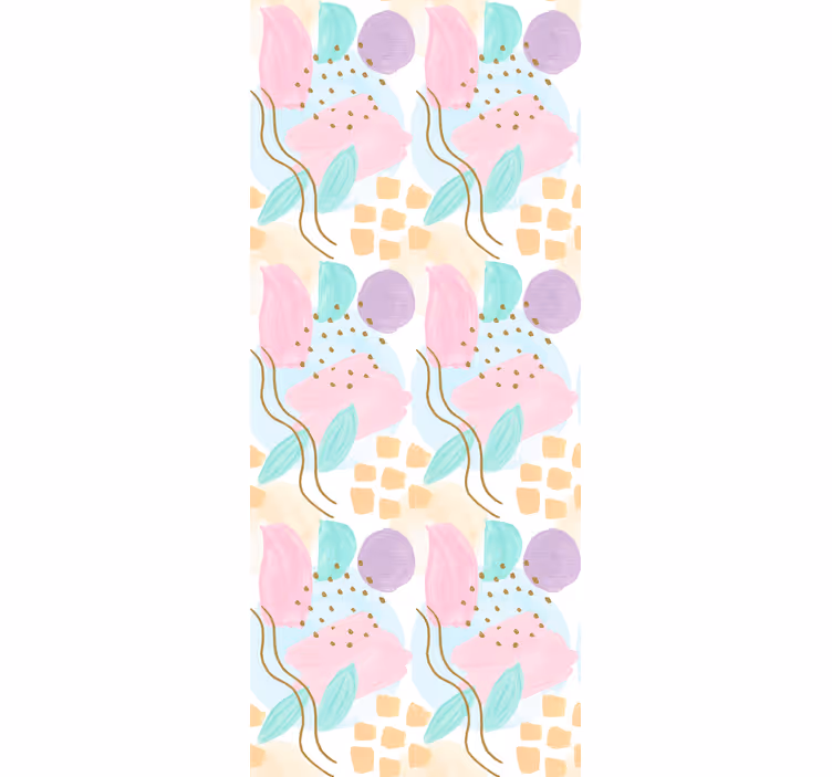 Contemporary wallpaper with abstract floral designs - TenStickers