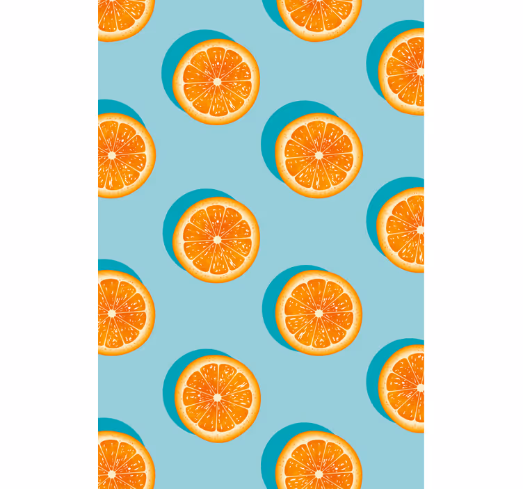Kitchen wallpaper citrus slice design - TenStickers