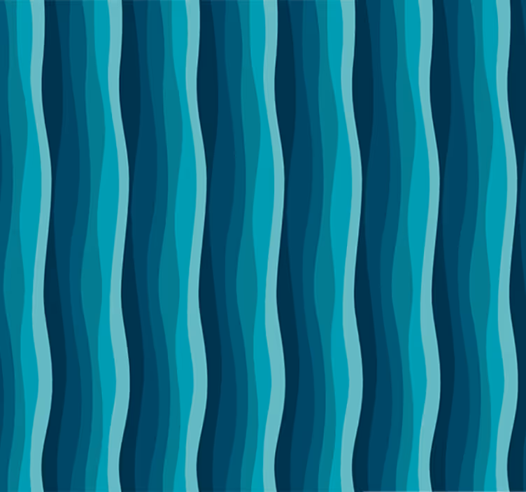 Living area wallpaper serene blue waves - TenStickers