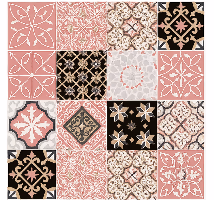 Living area wallpaper in pink cement - TenStickers