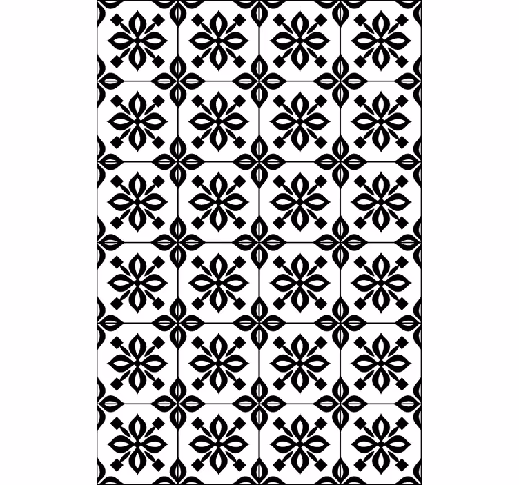 Living area wallpaper black and white mosaic - TenStickers