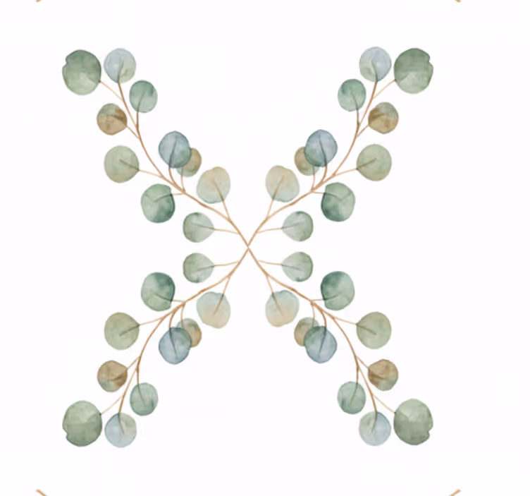 Living area wallpaper eucalyptus watercolor sprig - TenStickers