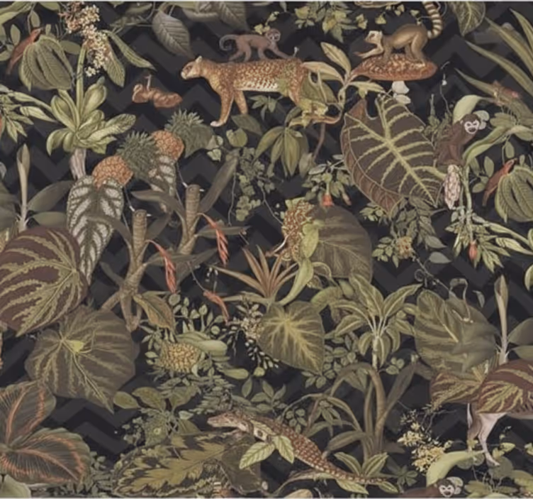 Master bedroom wallpaper jungle animals design - TenStickers