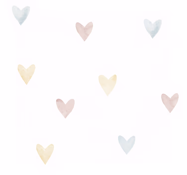 Master bedroom wallpaper watercolor pastel hearts - TenStickers