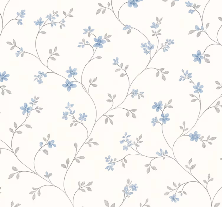 Master bedroom wallpaper classic blue meadow trail - TenStickers