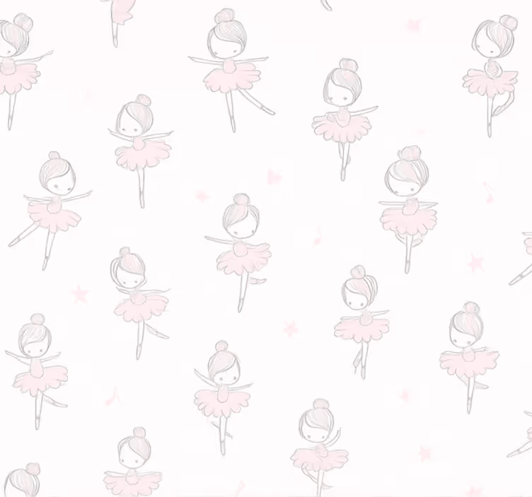 Cute ballerina living area wallpaper - TenStickers