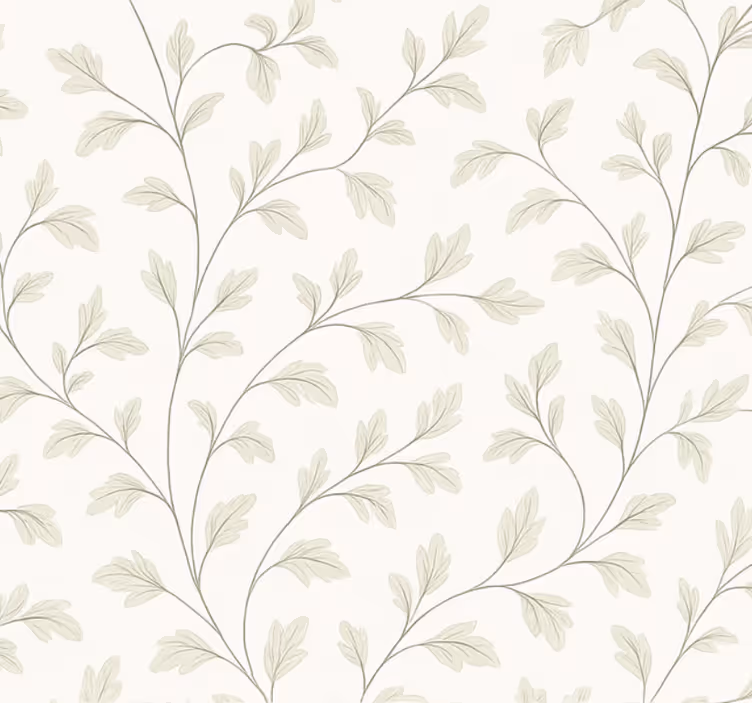 Living area wallpaper subtle leaf design - TenStickers