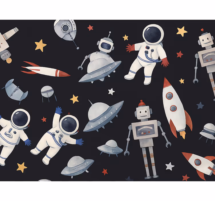 Wallpaper childrens room cosmic kids - TenStickers