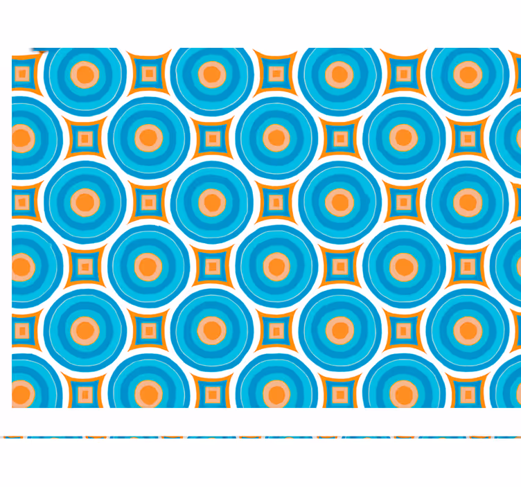 Living area wallpaper abstract blue circular patterns - TenStickers