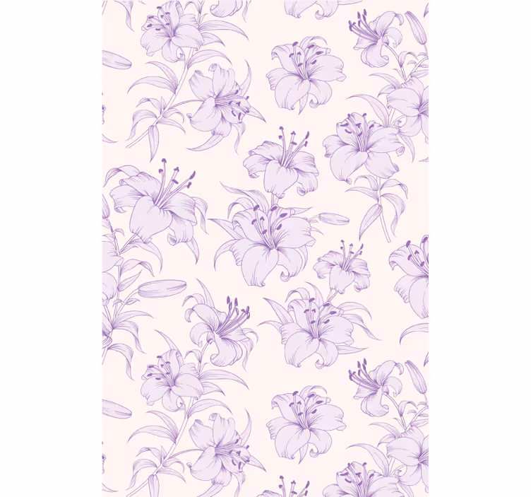 Floral wallpaper blooming lilies design - TenStickers