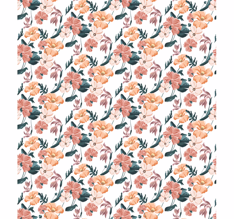 Floral wallpaper flowerprint 'ziedi' white - TenStickers