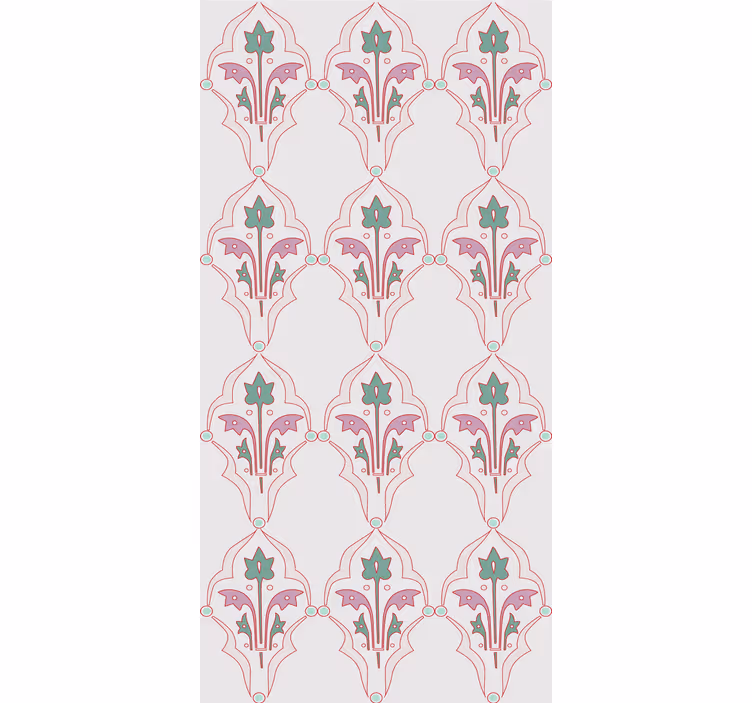 Floral wallpaper with structured floral design - TenStickers