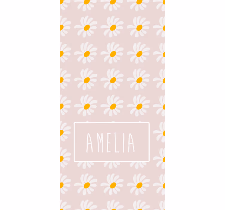 Floral wallpaper with bohemian style flowers illustration - TenStickers