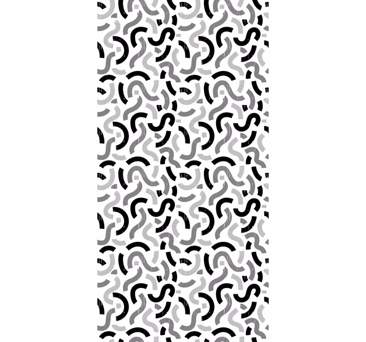 Master bedroom wallpaper black and white shapes design - TenStickers