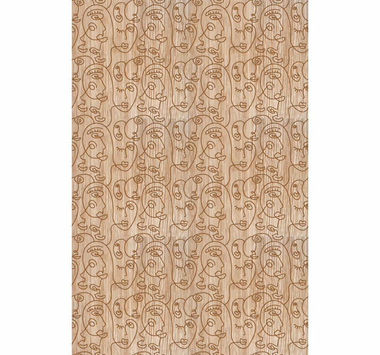 Master bedroom wallpaper abstract beige women - TenStickers