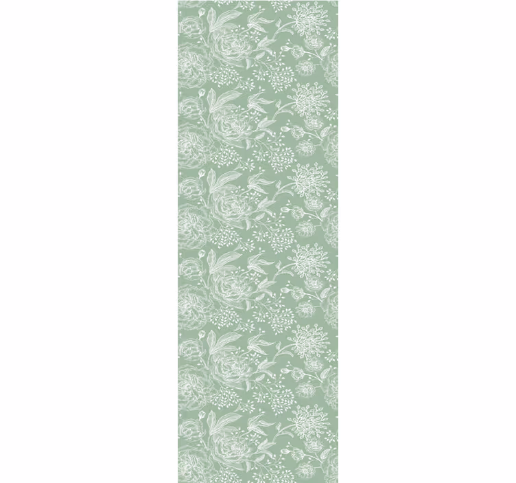 Green floral grandmillenial style wall paper in bedroom - TenStickers