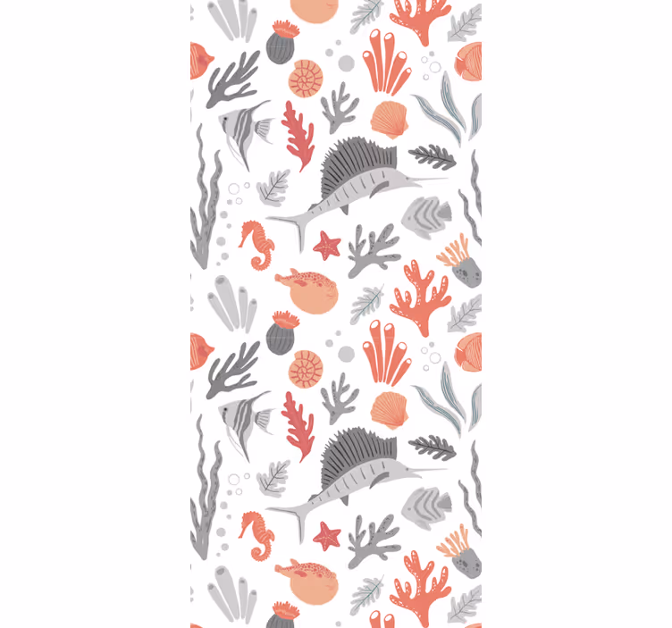 Wall paper in bedroom marine life design - TenStickers