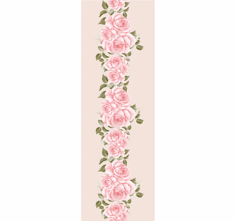 Wall paper in bedroom vintage pink rose design - TenStickers