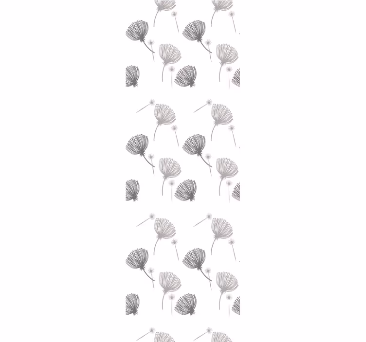 Wall paper in bedroom meadow flowers pattern white - TenStickers