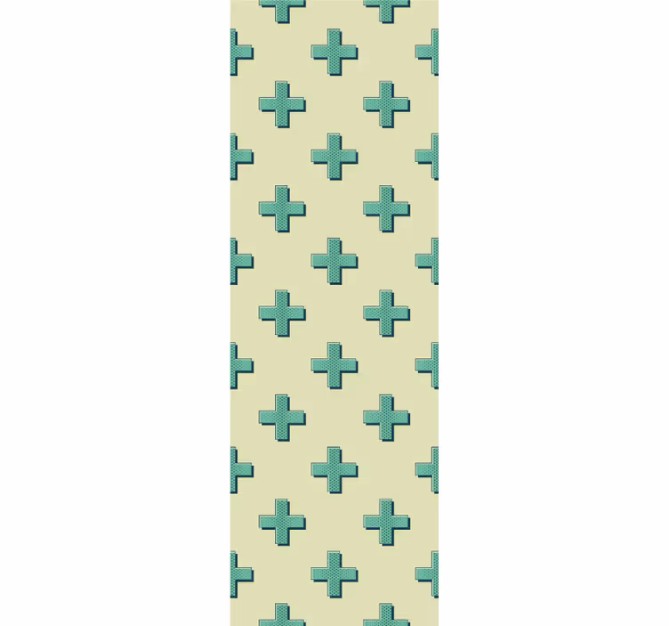 Colorful crosses wallpaper in bedroom - TenStickers