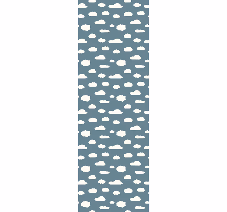 Wall paper in bedroom with white pattern on blue - TenStickers